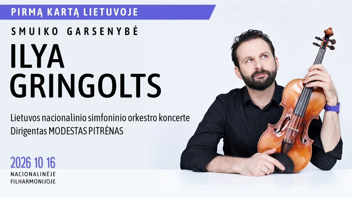 LNSO koncerte – smuiko garsenybė ILYA GRINGOLTS, dirigentas Modestas Pitrėnas