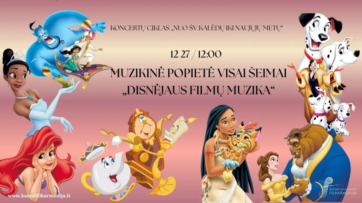 Muzikinė popietė visai šeimai „disnėjaus filmų muzika“