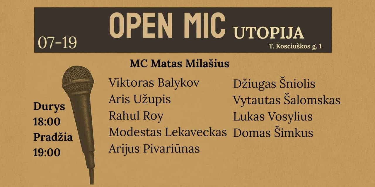 Open mic UTOPIJA