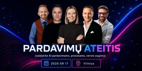 PARDAVIMŲ ATEITIS: Įvaldykite AI pardavimams, procesams, verslo augimui