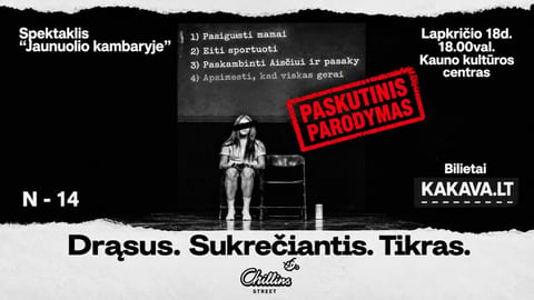 Kauno jaunimo spektaklis „Jaunuolio kambaryje“