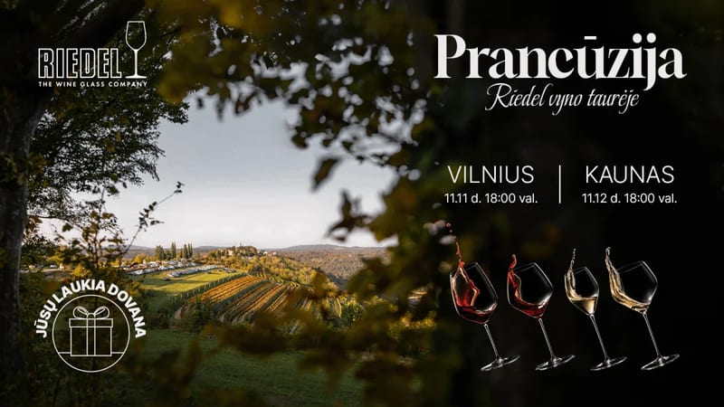 Prancūzija Riedel vyno taurėje