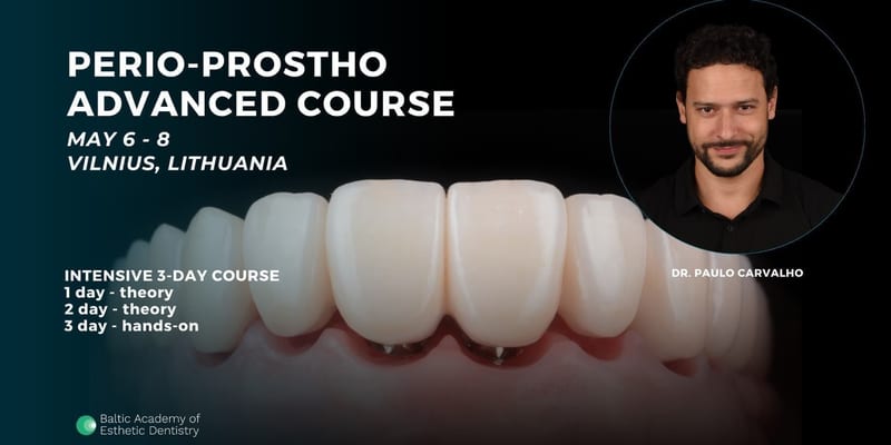 Perio–Prostho: nuo minkštųjų audinių valdymo iki viso žandikaulio reabilitacijos su Paulo Carvalho