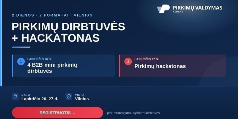 4 Mini B2B pirkimų dirbtuvės + Hackatonas Vilnius