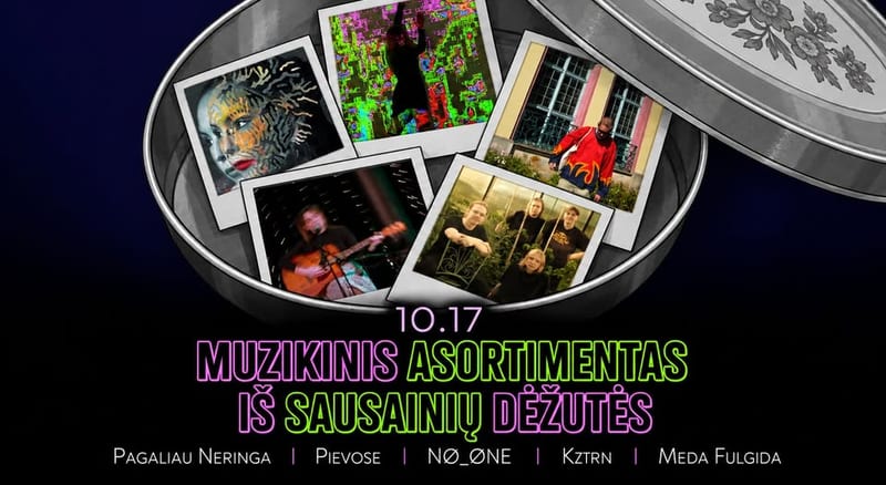 Muzikinis asortimentas iš sausainių dėžutės