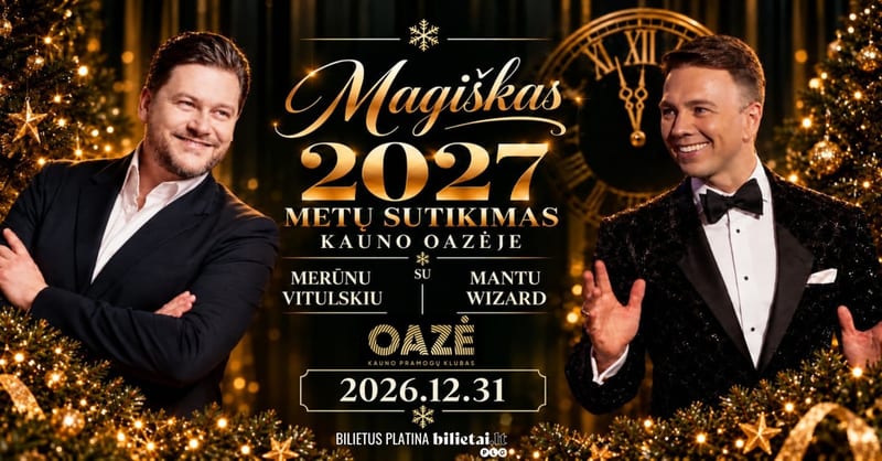 Magiškas Naujųjų metų sutikimas su Merūnu Vitulskiu ir Mantu Wizard