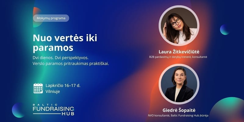 Nuo vertės iki paramos: praktiniai mokymai