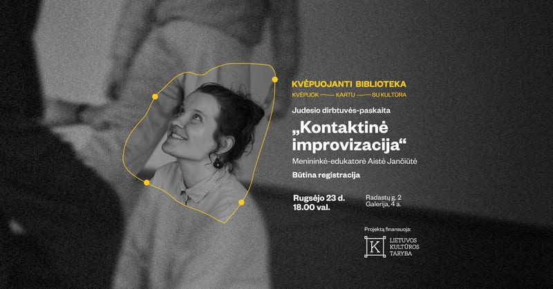 Judesio dirbtuvės-paskaita „Kontaktinė improvizacija“ su Aiste Jančiūte