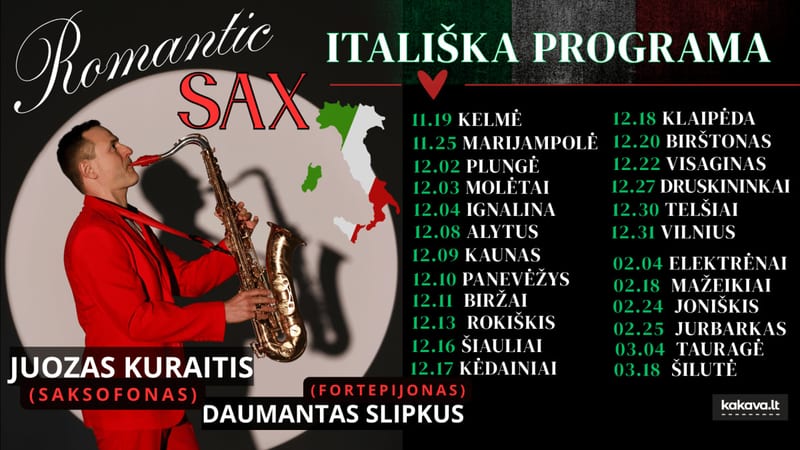 „Romantic sax“ – itališka programa