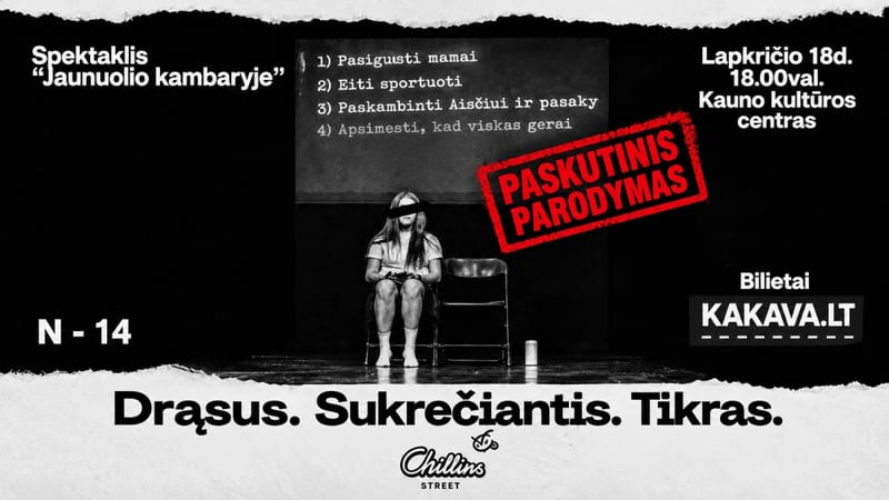 Kauno jaunimo spektaklis „Jaunuolio kambaryje“